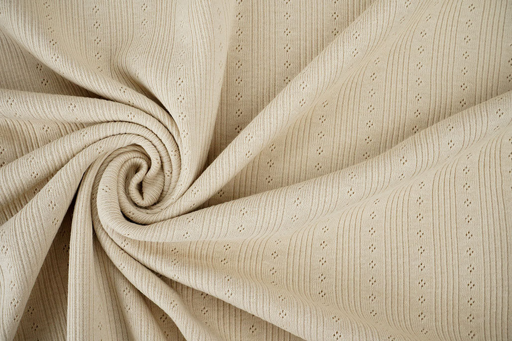 Pointoille Ajour Jersey Stripes Beige