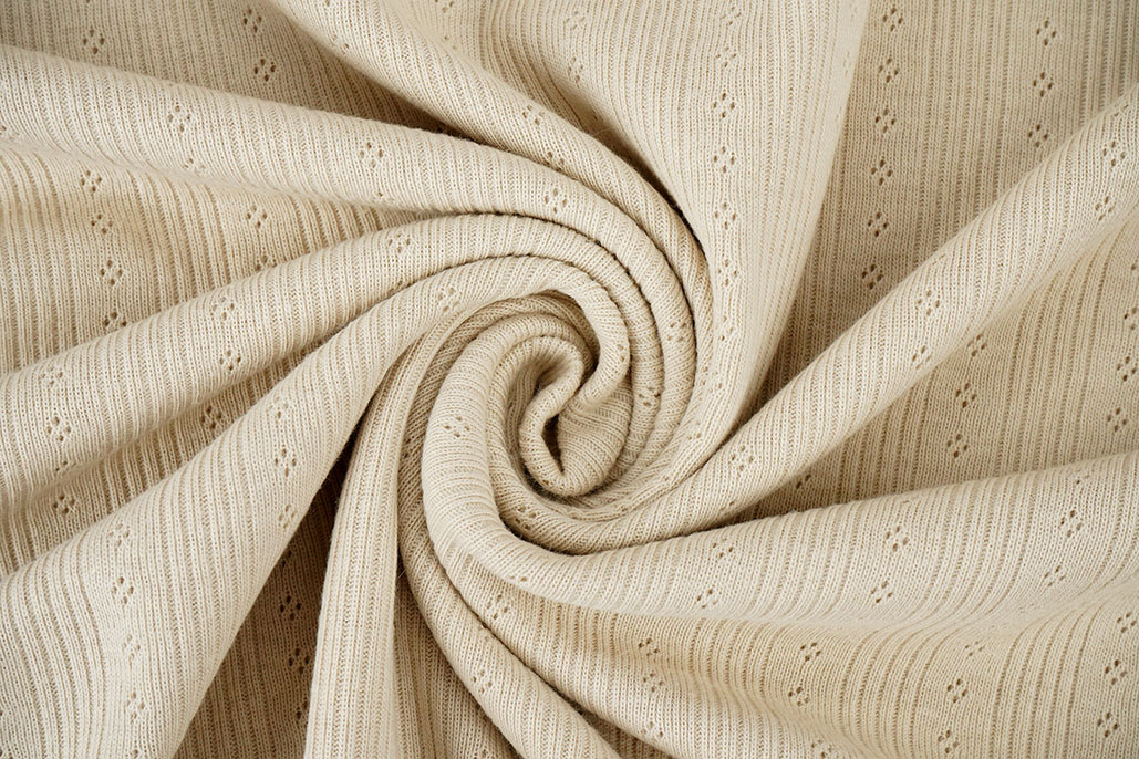 Pointoille Ajour Jersey Stripes Beige