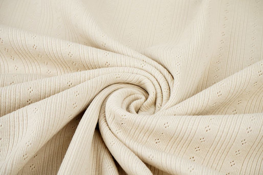 Pointoille Ajour Jersey Strepen Beige