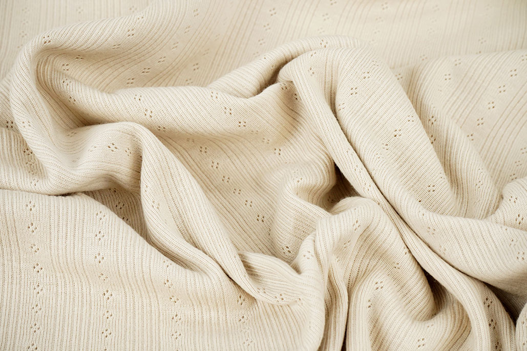 Pointoille Ajour Jersey Strepen Beige