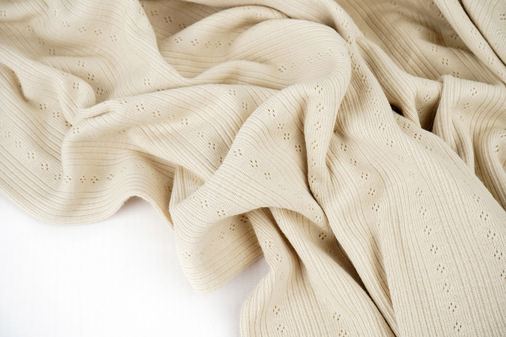 Pointoille Ajour Jersey Stripes Beige