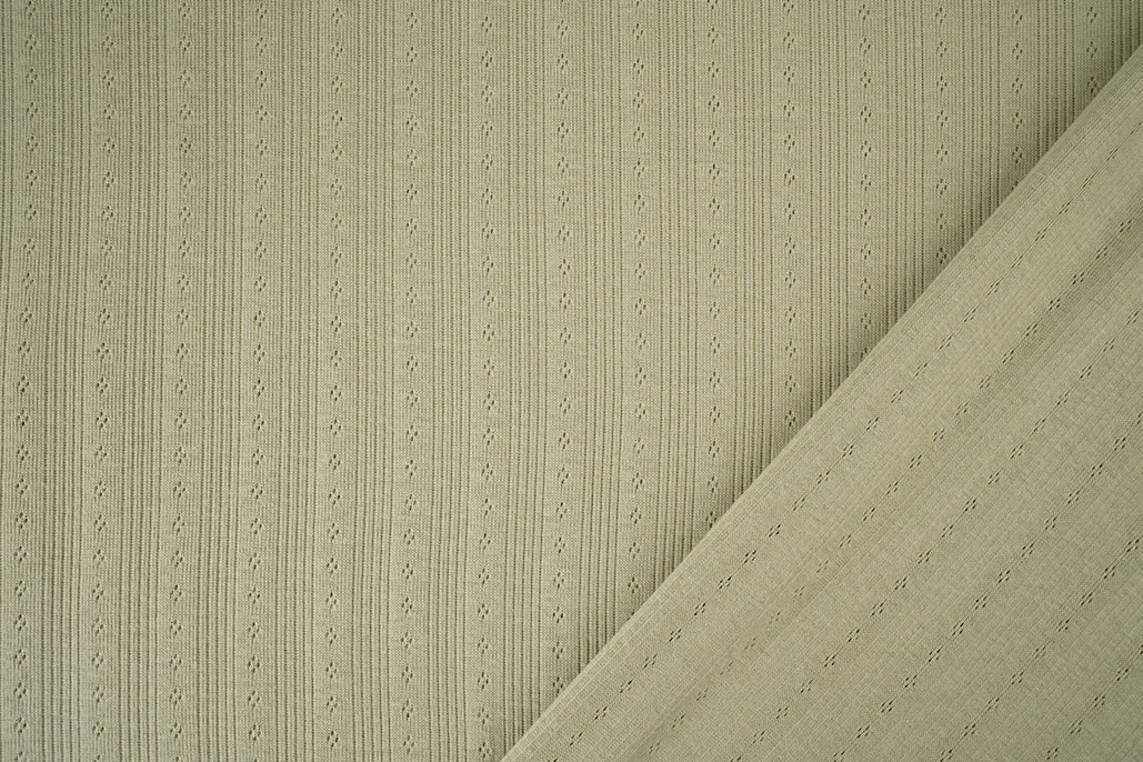 Pointoille Ajour Jersey Streife Altgrün