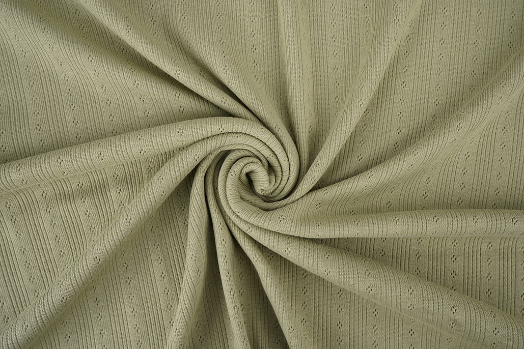 Pointoille Ajour Jersey Strepen Oud Groen