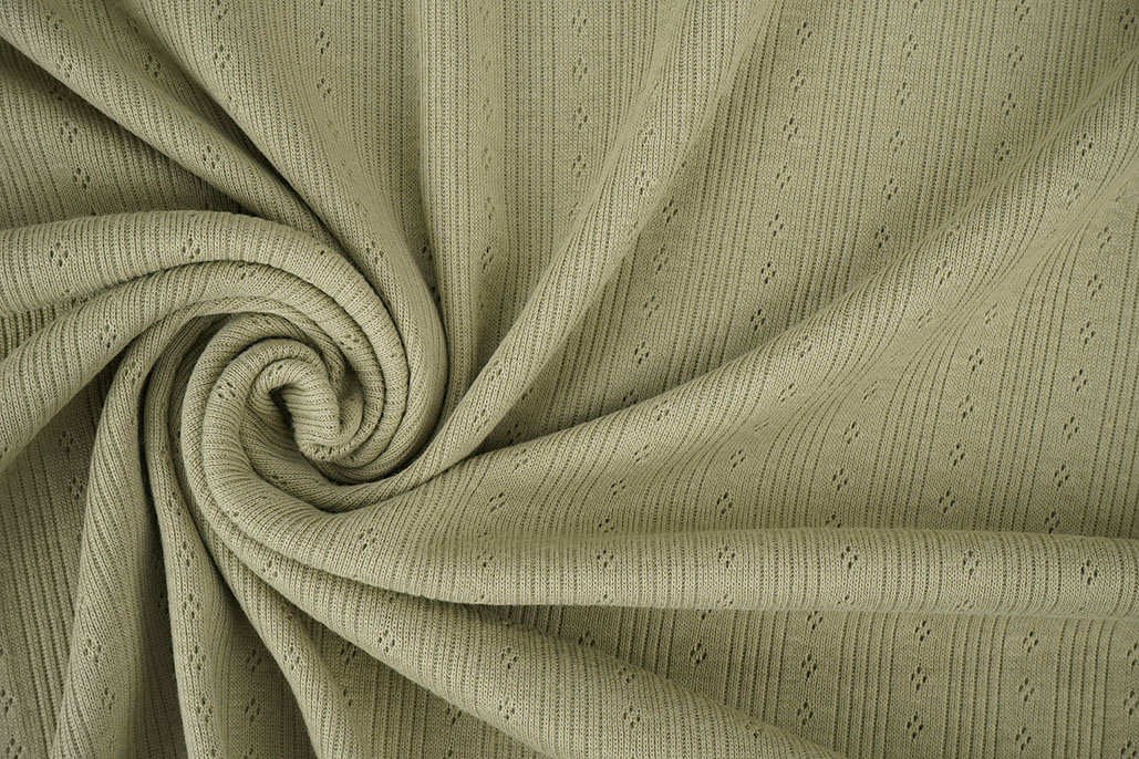 Pointoille Ajour Jersey Streife Altgrün