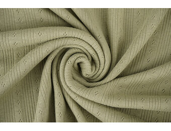 Pointoille Ajour Jersey Streife Altgrün