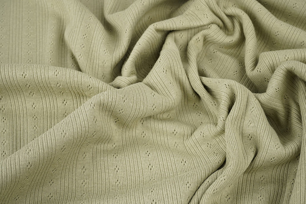 Pointoille Ajour Jersey Strepen Oud Groen