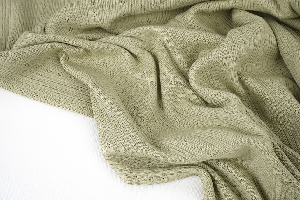 Pointoille Ajour Jersey Strepen Oud Groen