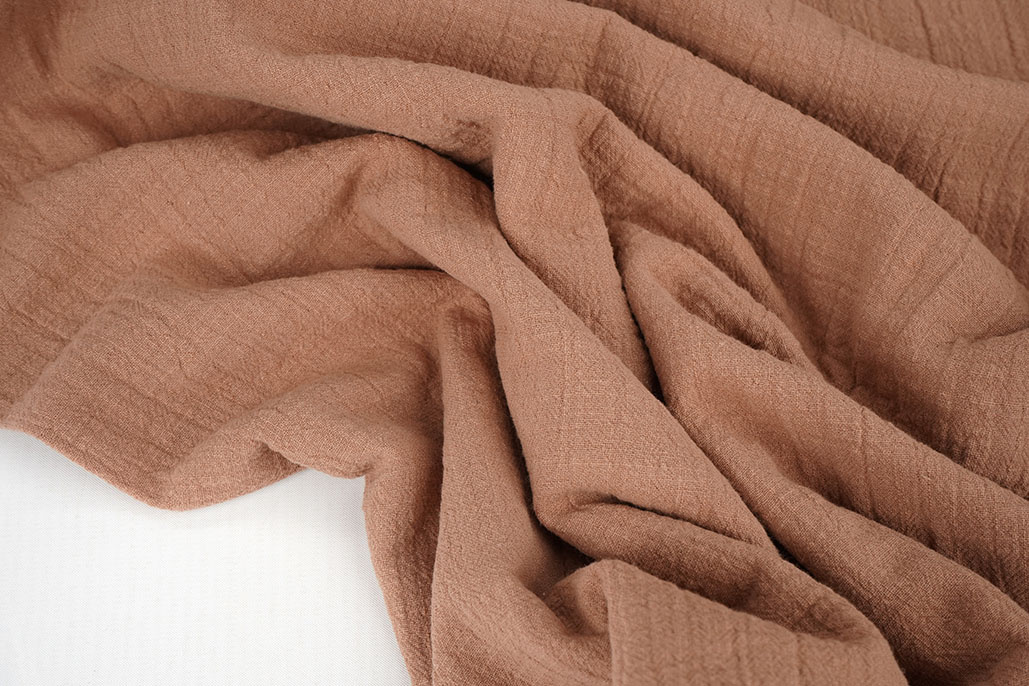 Double Gauze Slub – Baumwoll Musselin – Brique