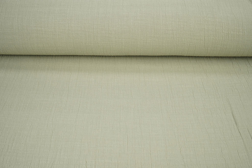 Double Gauze Slub – Baumwoll Musselin – Olivgrün