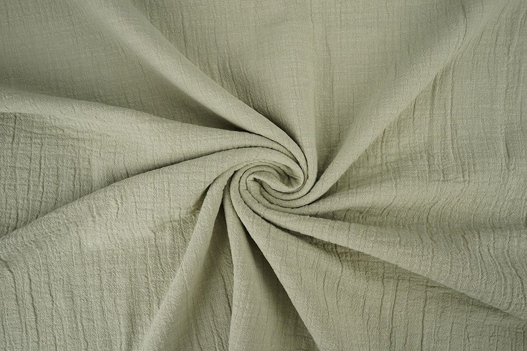 Double Gauze Slub – Baumwoll Musselin – Olivgrün