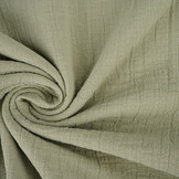 Double Gauze Slub – Baumwoll Musselin – Olivgrün