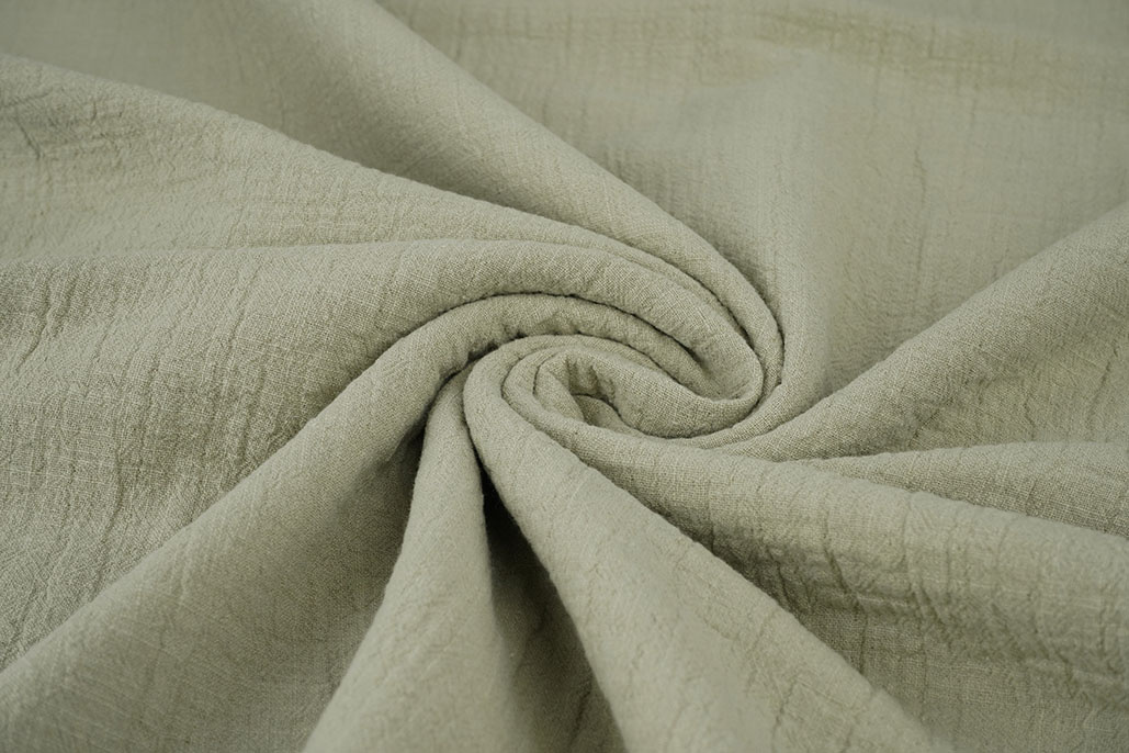 Double Gauze Slub – Baumwoll Musselin – Olivgrün