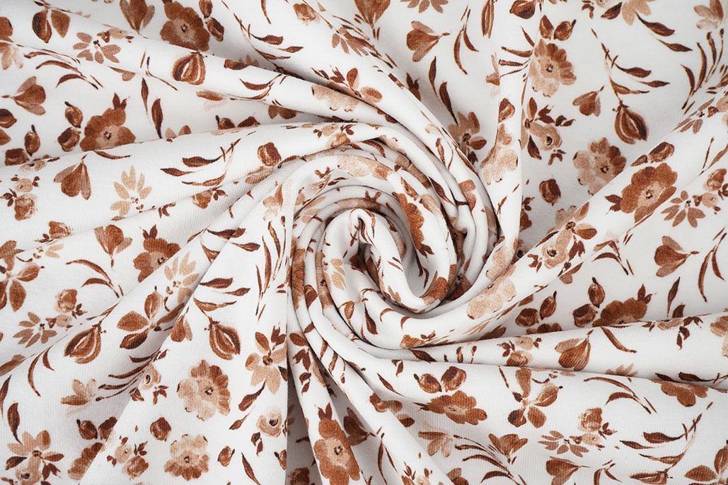Digital  Cotton Jersey Flowers Nora