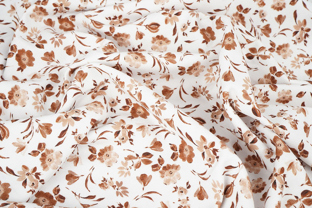Digital  Cotton Jersey Flowers Nora