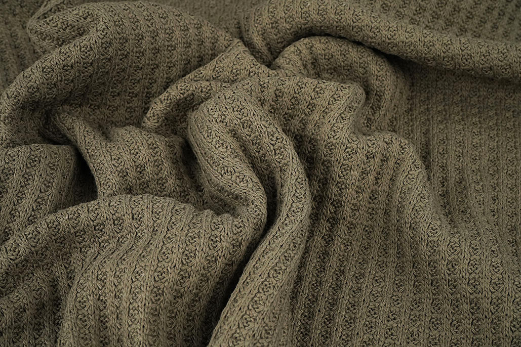 Waffle Big Knit Army Green