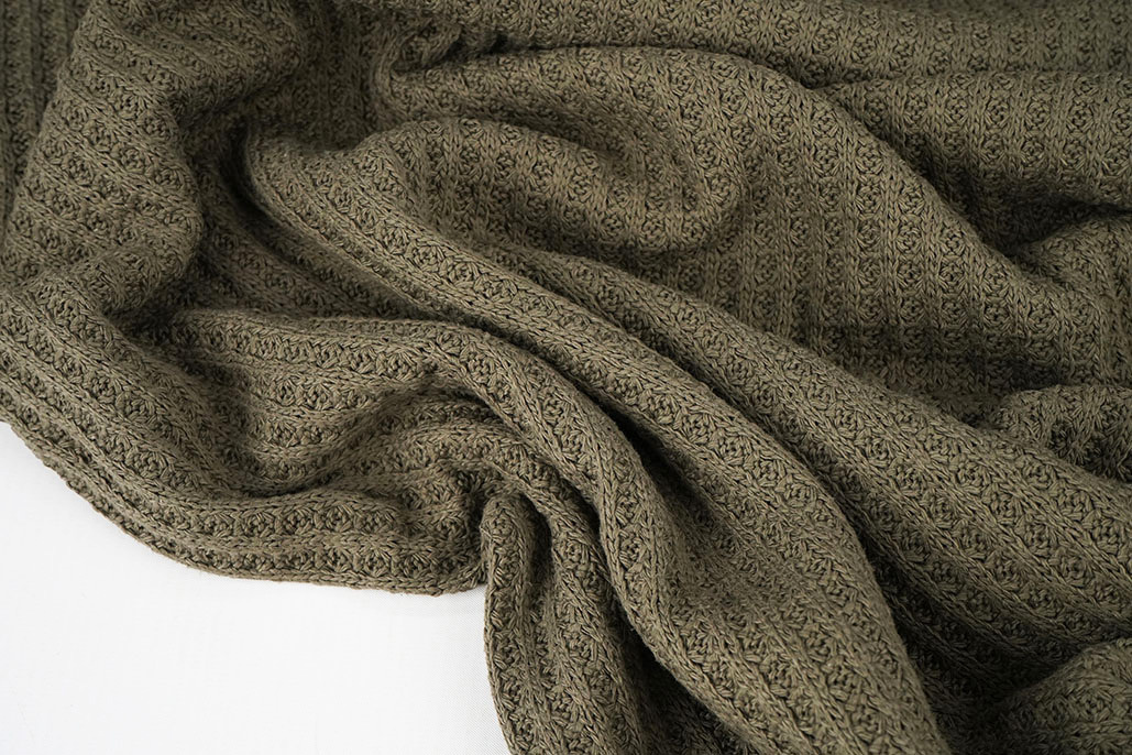 Gebreide Wafel Army Groen