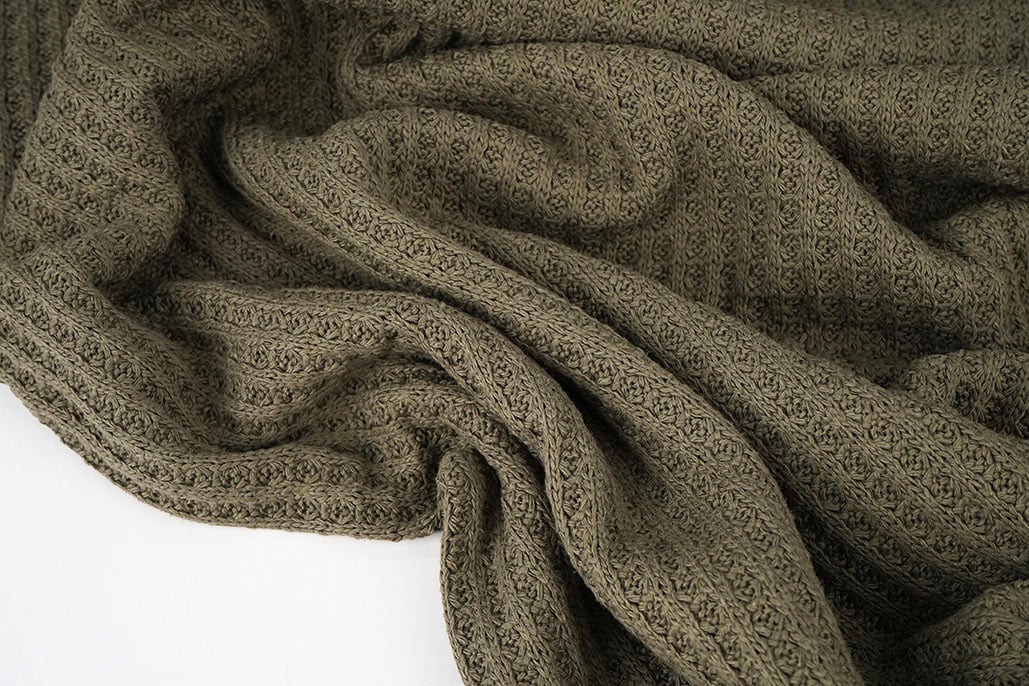 Waffle Big Knit Army Green