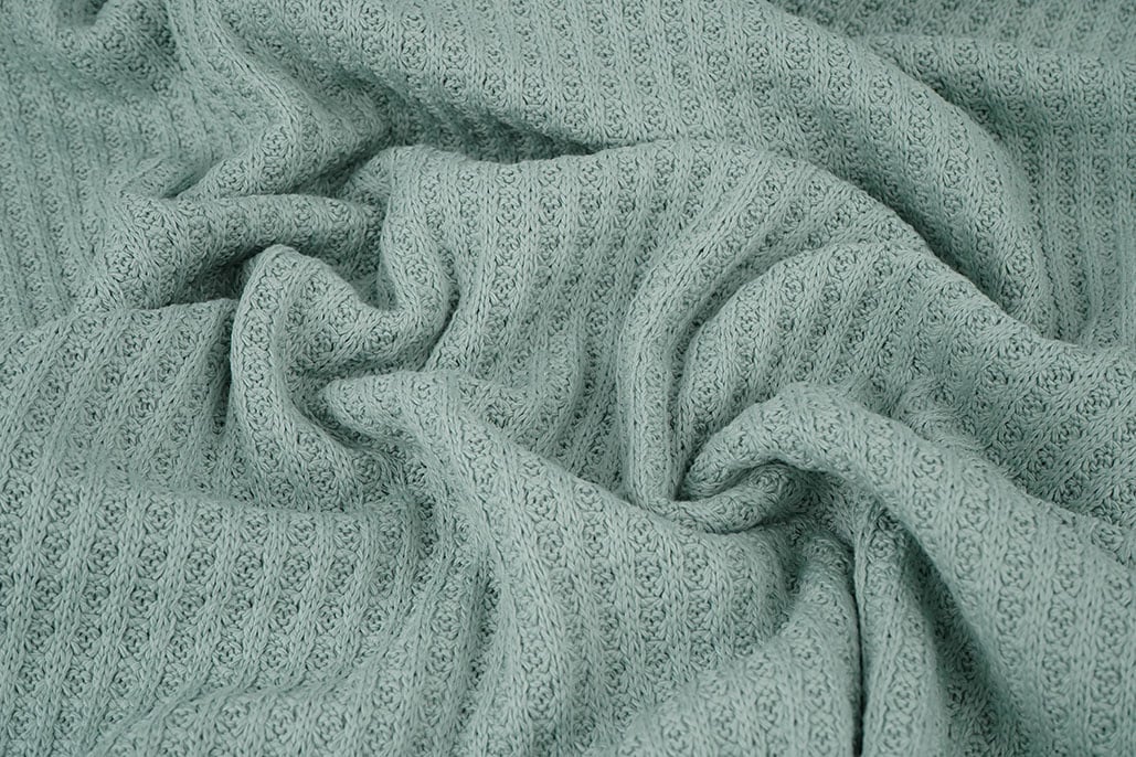 Waffle Big Knit Old Green