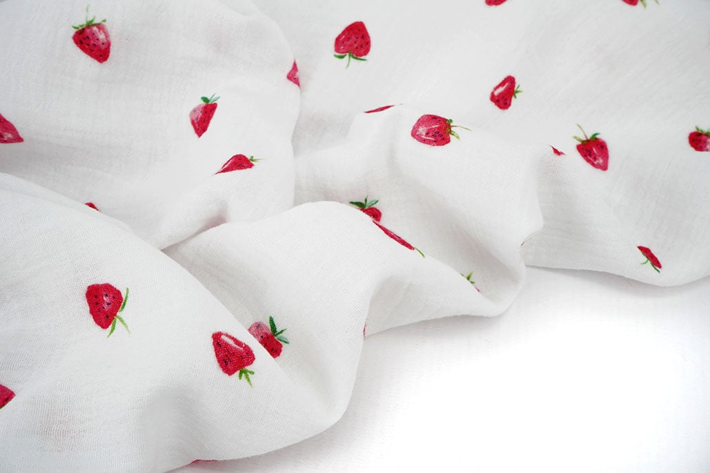 Double Gauze Strawberry White