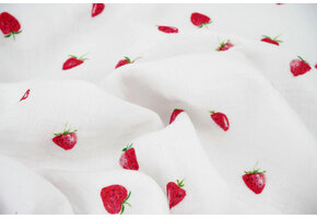 Double Gauze Strawberry White