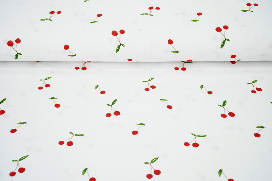 Double Gauze Cherry White