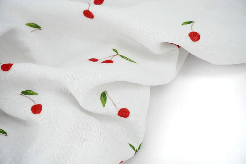 Double Gauze Cherry White