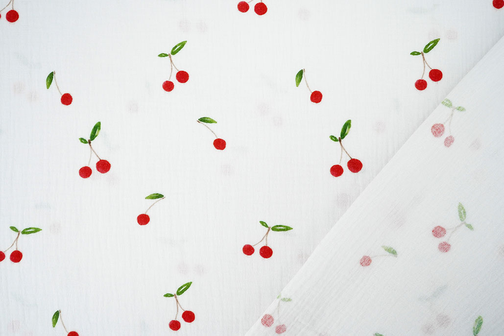 Double Gauze Cherry White