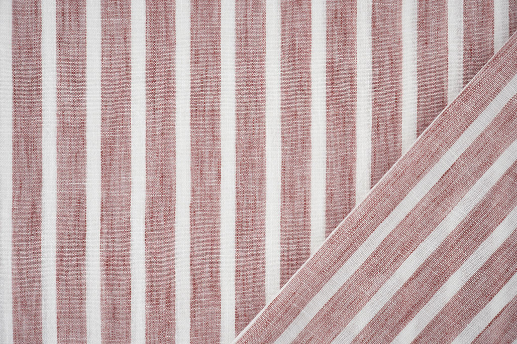Linenlook Stripes Cerise Red