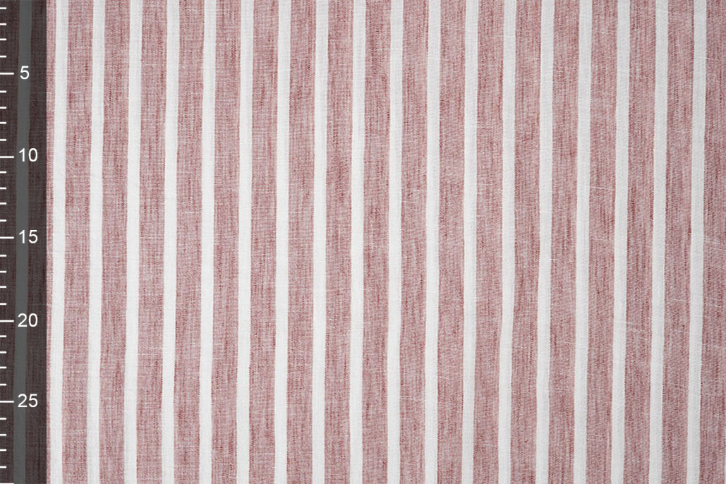Linenlook Stripes Cerise Red