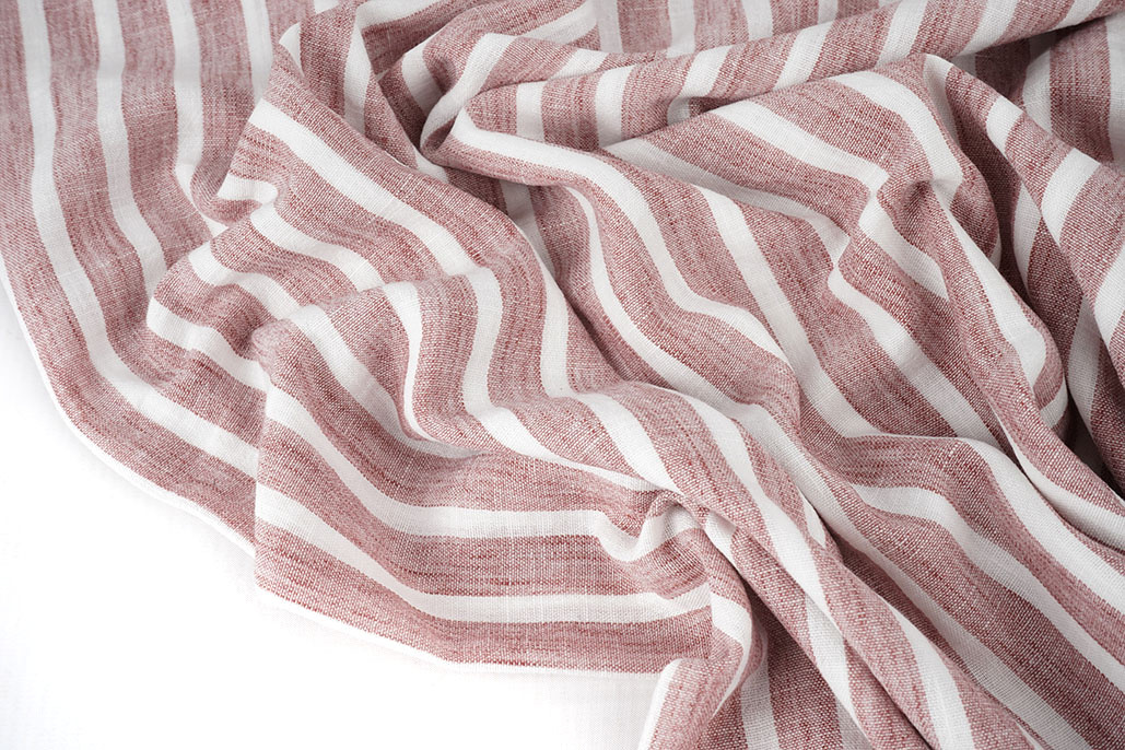 Linenlook Stripes Cerise Red