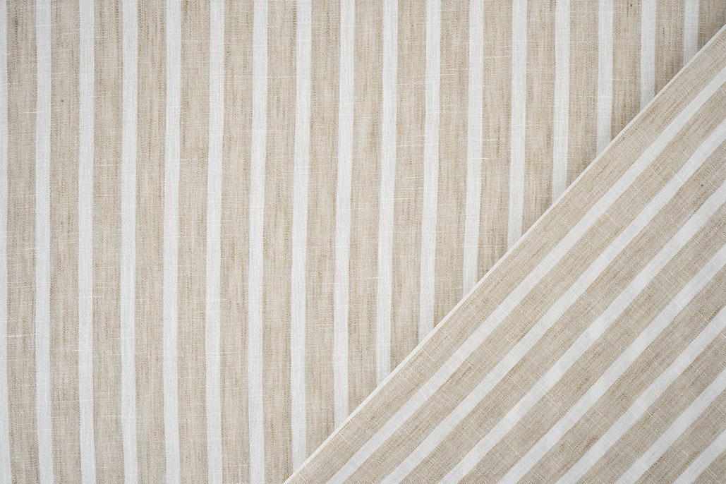 Leinenoptik Streife Beige