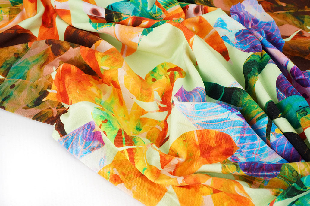 Cotton Jersey Leaves Cato Green