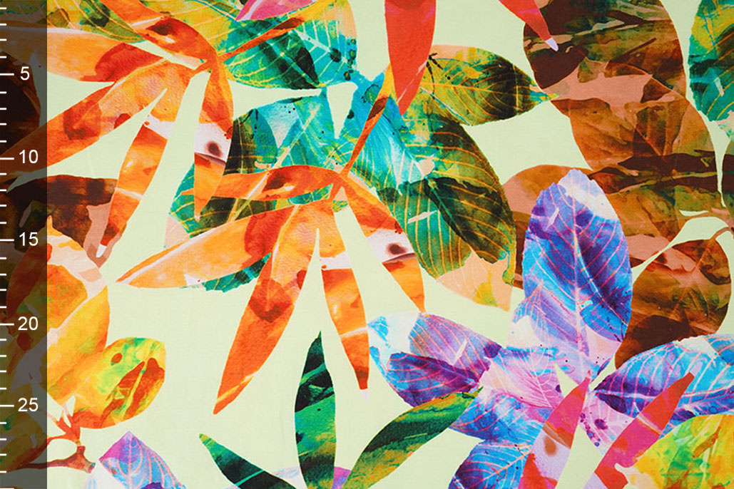 Cotton Jersey Leaves Cato Green