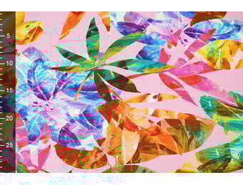 Cotton Jersey Bladeren Cato Roze