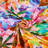 Cotton Jersey Leaves Cato Pink