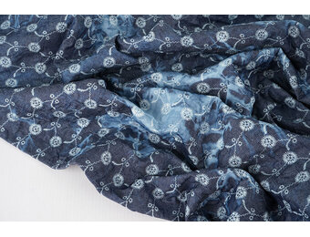 Bedrukte Crinkle Jeans Josephine