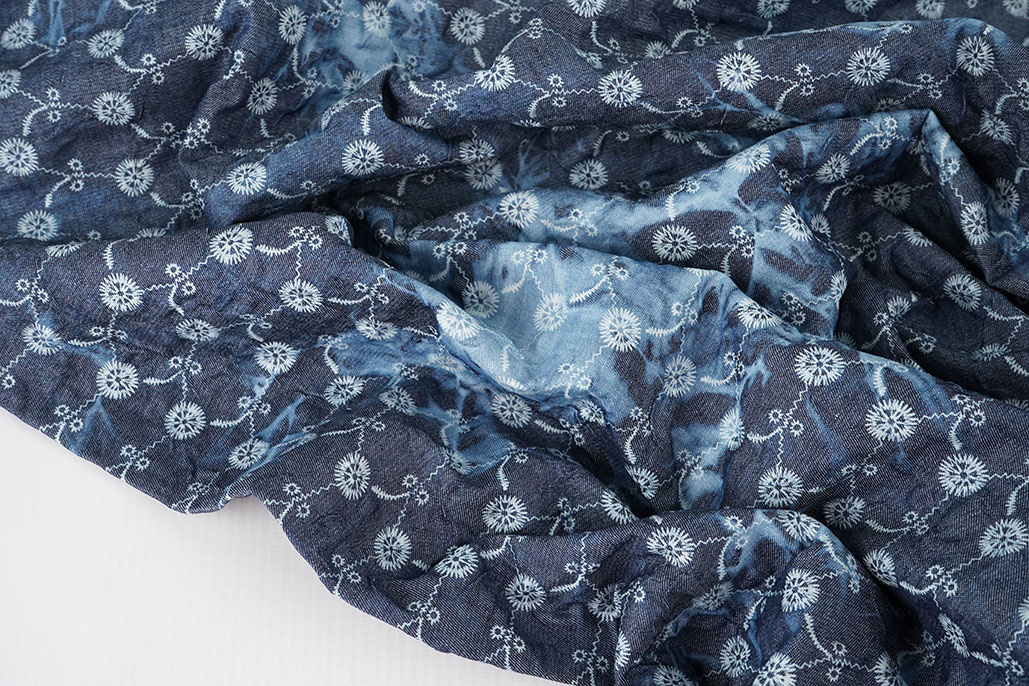 Bedrukte Crinkle Jeans Josephine