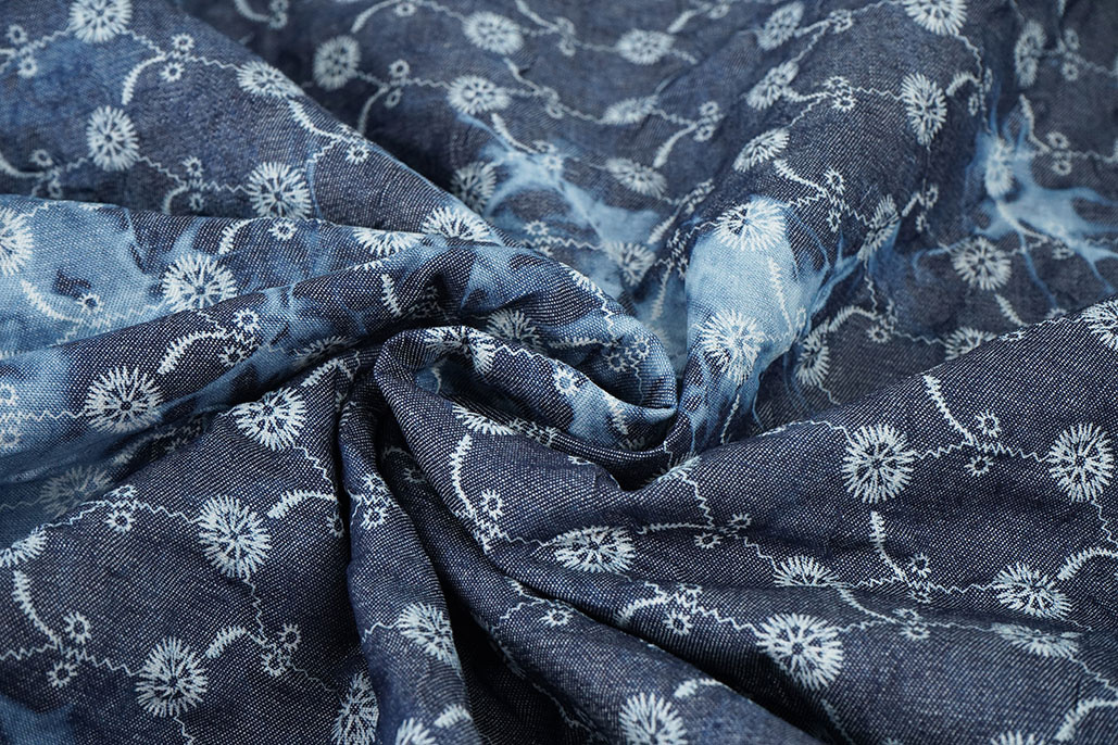 Bedrukte Crinkle Jeans Josephine