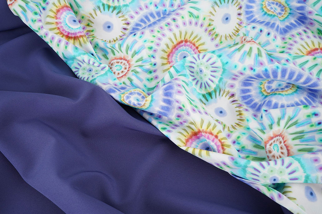 Baumwoll-Stretch Bowien Flieder Blau