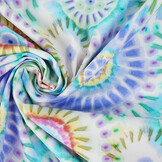 Stretch Katoen Bowien Lila Blauw