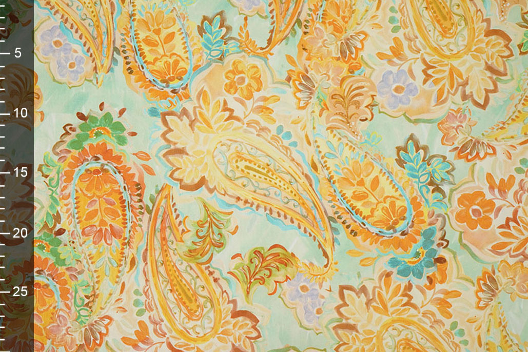 Stretch Cotton Ceylin Orange Green