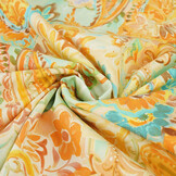 Stretch Cotton Ceylin Orange Green