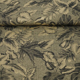 Viscose Jacquard Vintage Palm Leaves Army Green