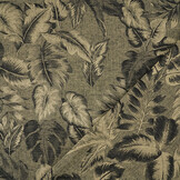 Viscose Jacquard Vintage Palm Leaves Army Groen