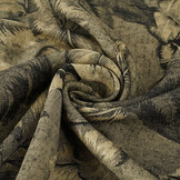 Viskose Jacquard Vintage Palm Leaves Armeegrün