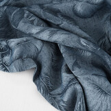 Viscose Jacquard Vintage Palm Leaves Jeans Blue