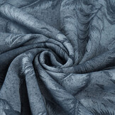 Viscose Jacquard Vintage Palm Leaves Jeans Blue