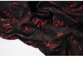 Brocade Davida Black Red