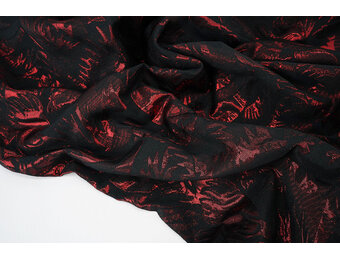 Brokaat Davida Zwart Rood