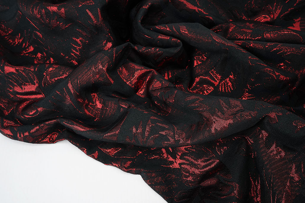 Brocade Davida Black Red
